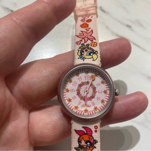 Vintage Flik Flak watch Pink Powerpuff girls Swiss made Swatch watch - Picture 6 of 10